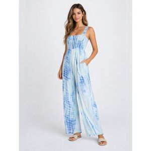 Kos Resort Blue Tie-Dye Jumpsuit